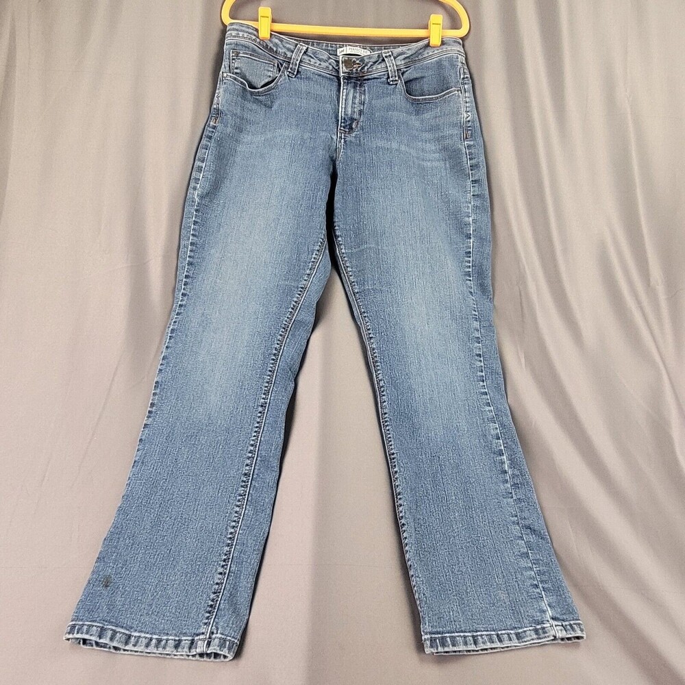LEE PERFECT FIT-JUST BELOW THE WAIST Size 14 Short Boot Cut 36x30 Blue Jeans